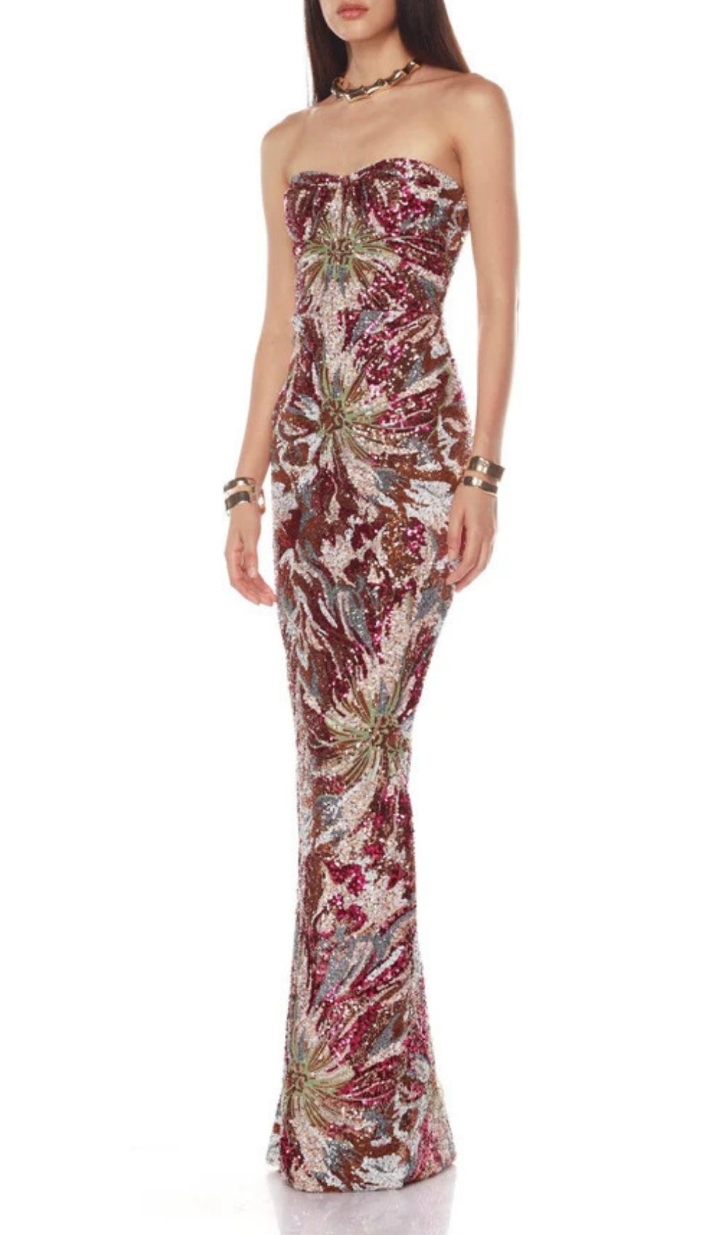 Karise Dazzling Strapless Sequin Maxi Gown – Elegant Formal Evening Dress