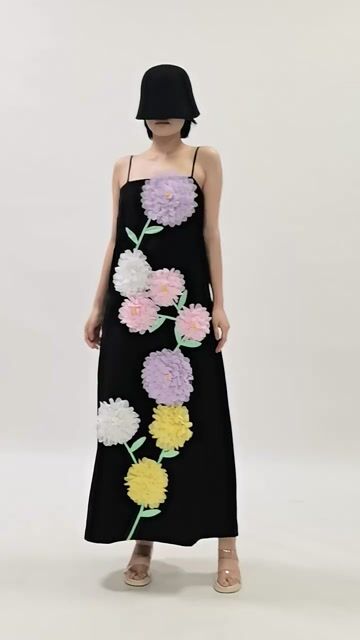 Erica Strappy Flower Embellished Maxi Dress