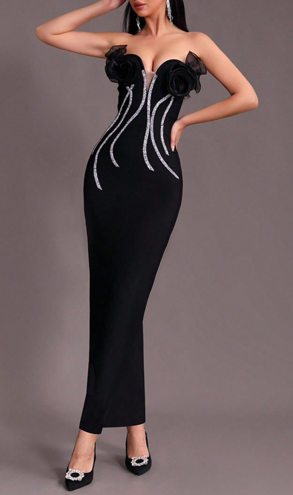 Altessa V Neck Bandage Maxi Dress