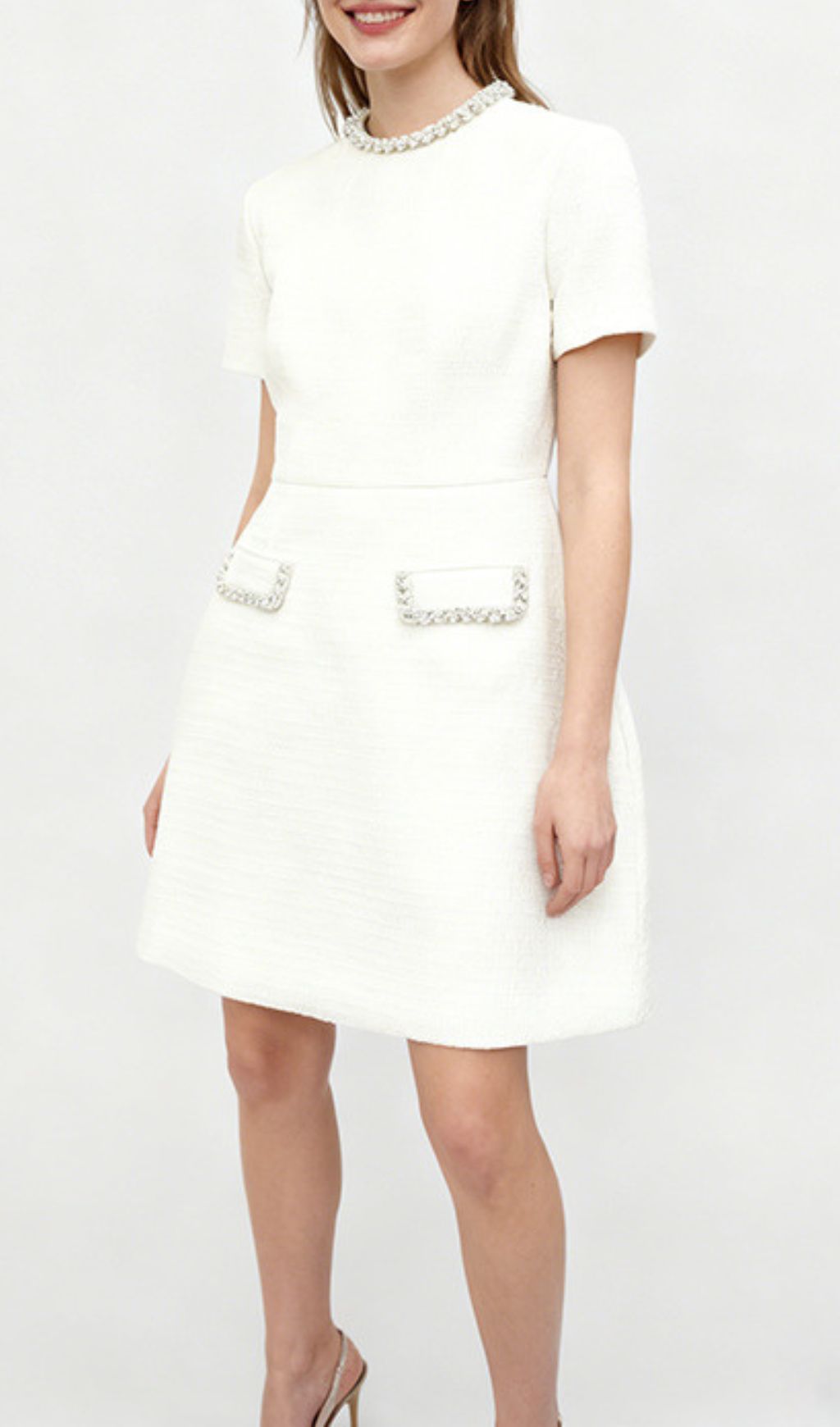 Jenny Diamante Embellished Tweed Mini Dress | Sparkle & Chic