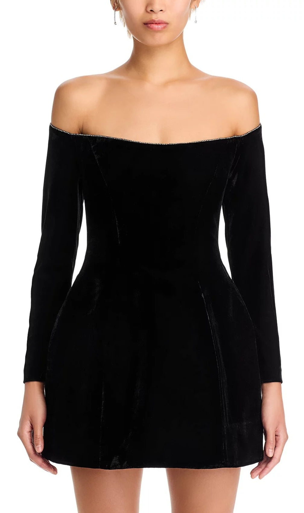 Black Off Shoulder Mini Dress