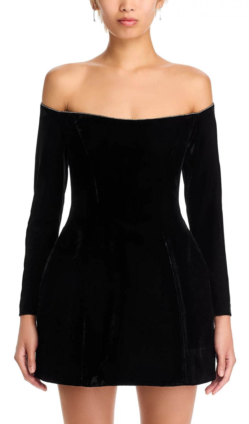 Black Off Shoulder Mini Dress