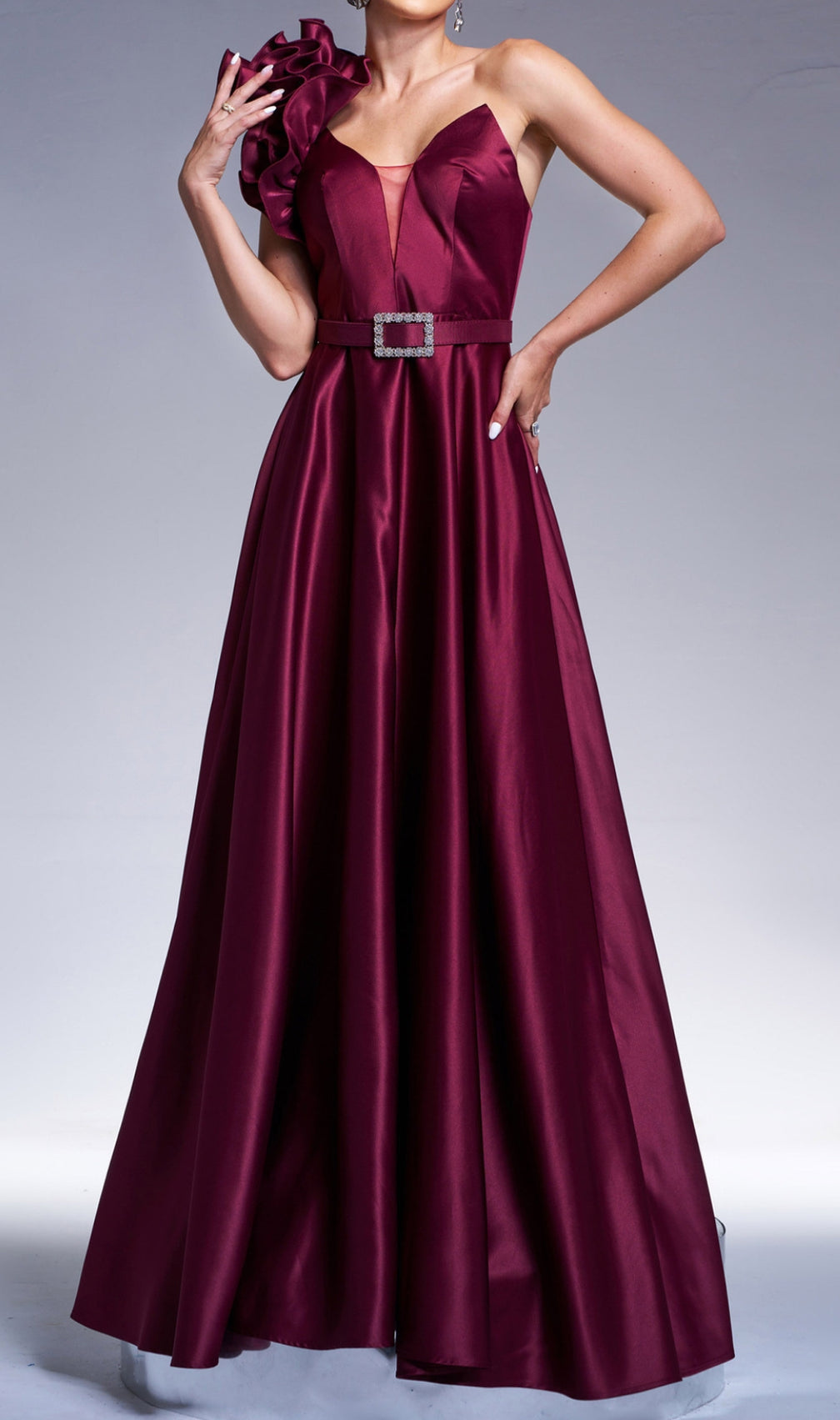 Coskun One-Shoulder Maxi Dress