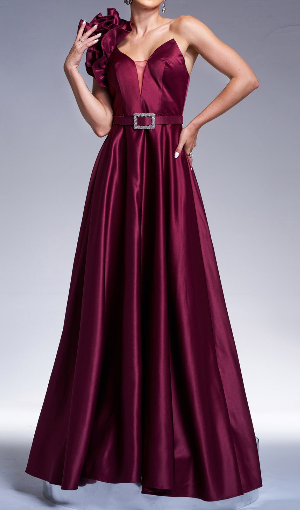 Coskun One-Shoulder Maxi Dress