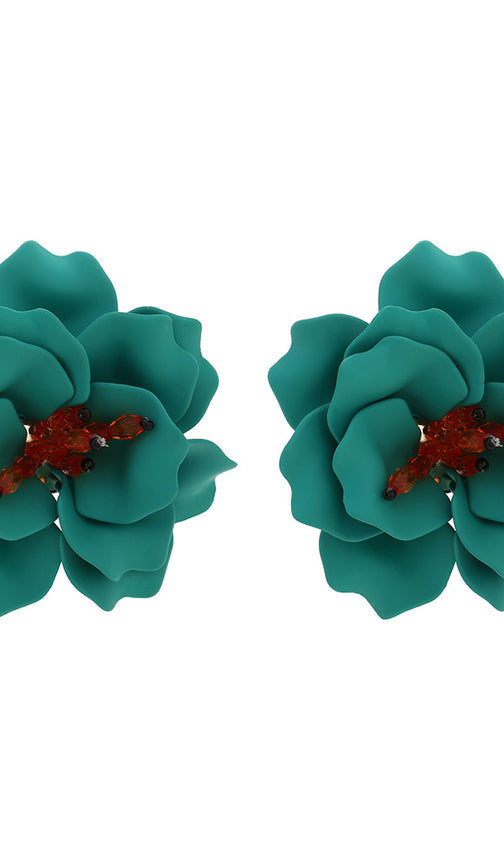 Corliss White Floral Statement Earrings - Bold & Beautiful