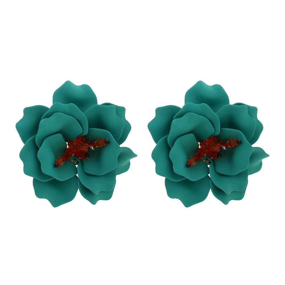 Corliss White Floral Statement Earrings - Bold & Beautiful