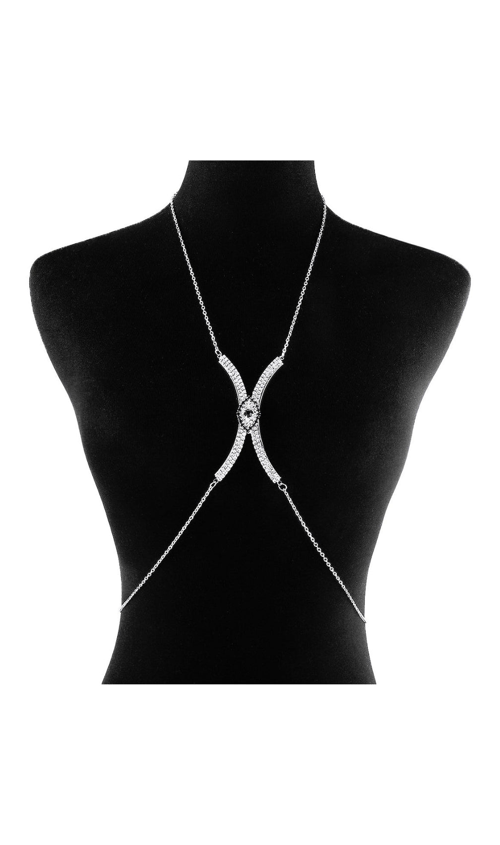 Diamond Chest Chain In Silver
