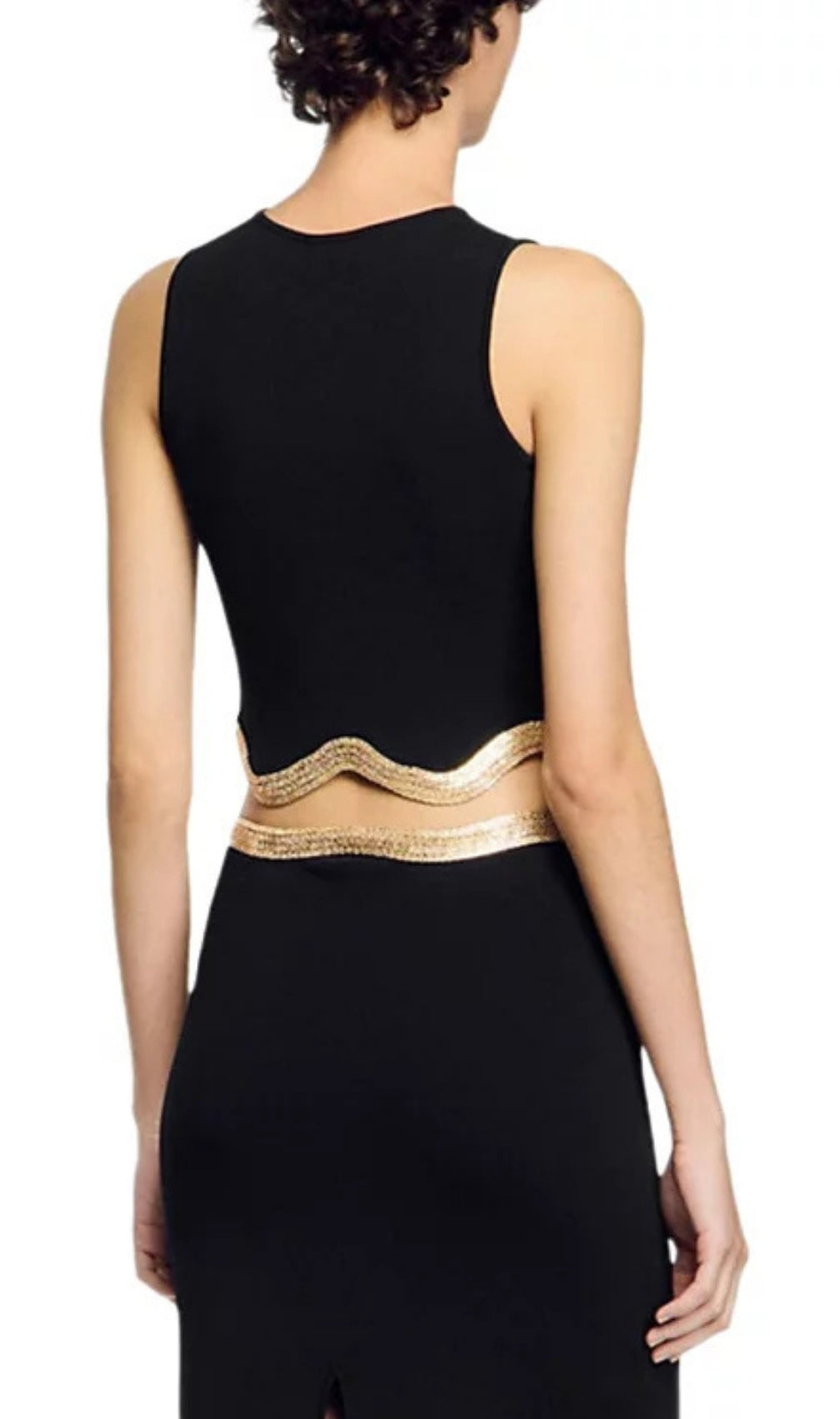 Cropped Jumper with Chain Detail