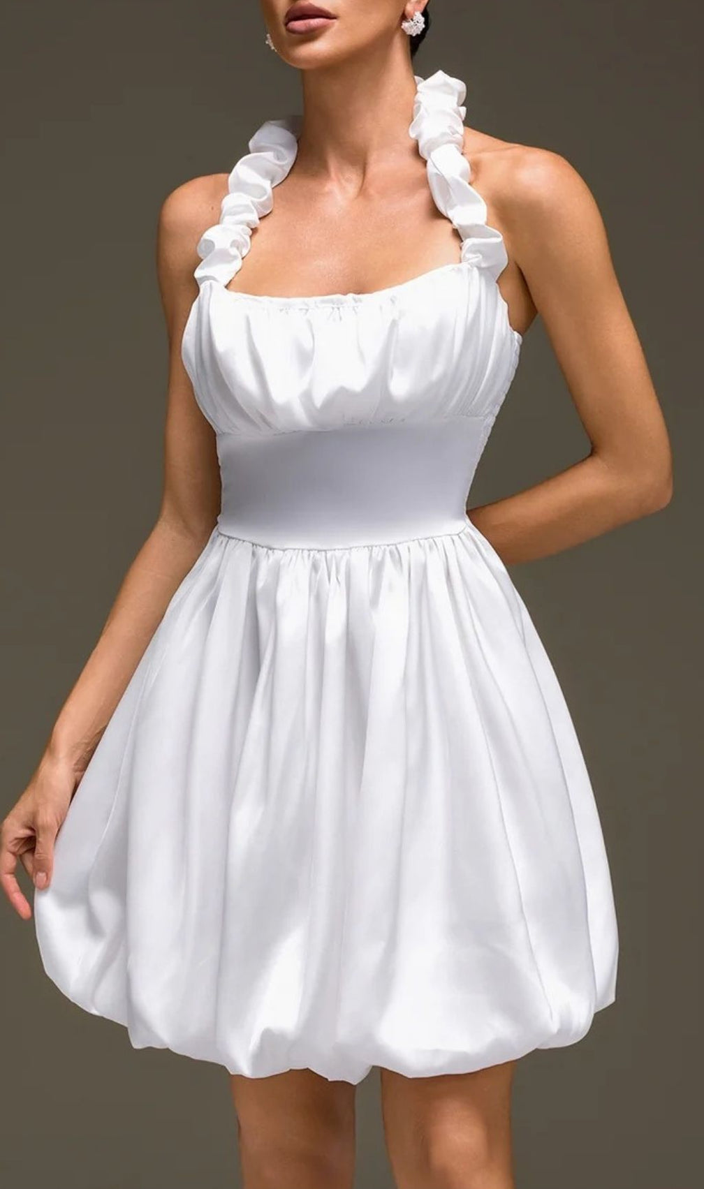 Nexaviel Halterneck Ruched Mini Dress