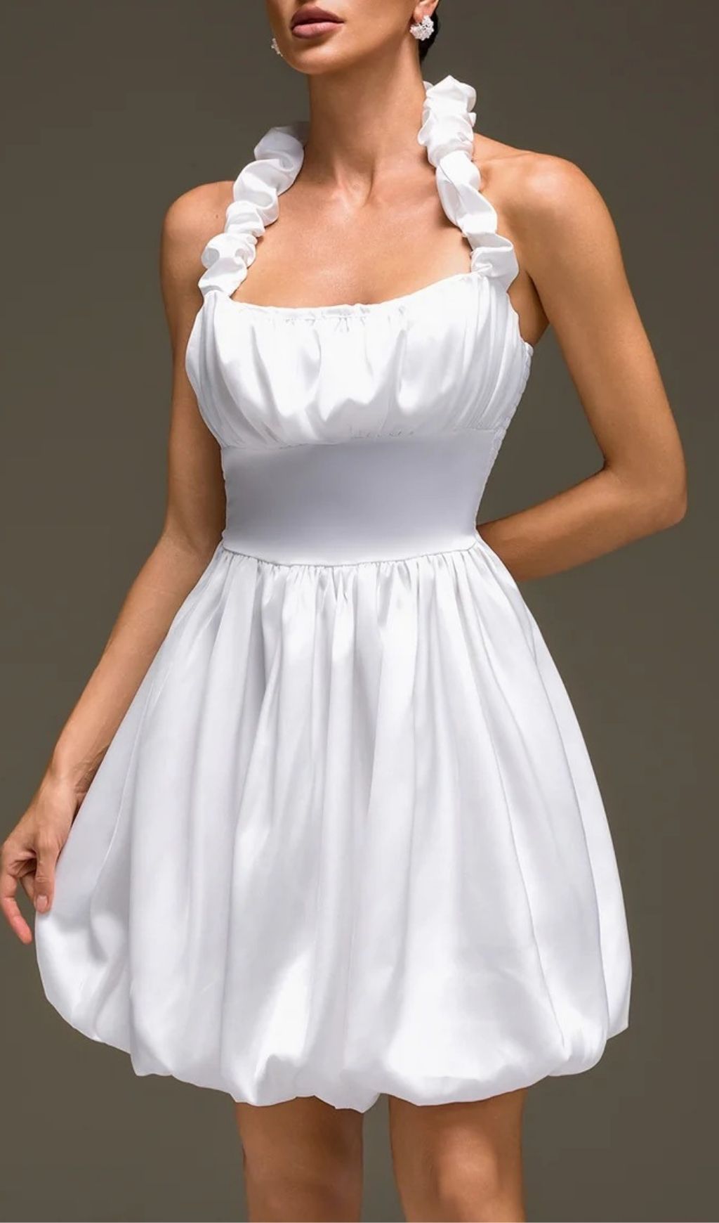 Nexaviel Halterneck Ruched Mini Dress