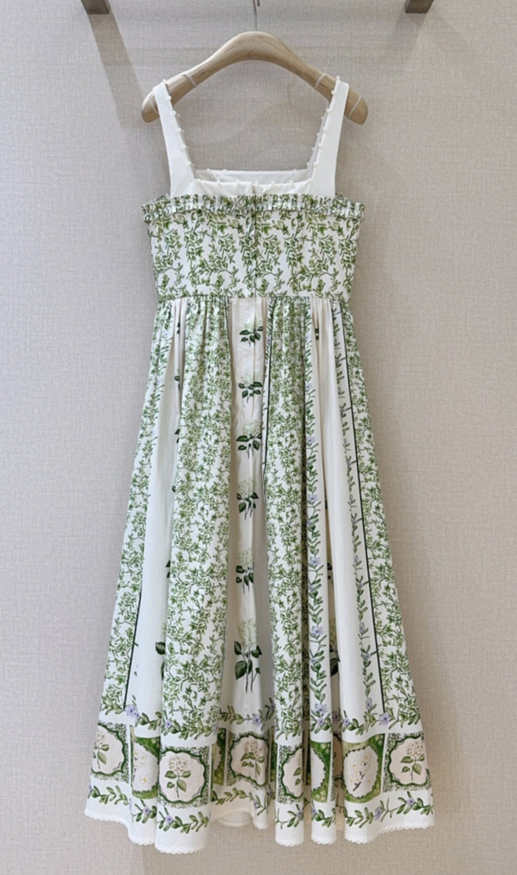 Eleazar Green Flower Printed Midi Dress