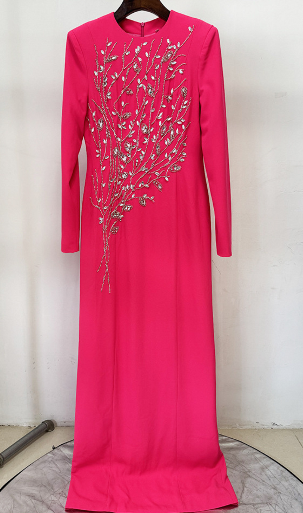 Gaiana Crystal Long Sleeve Maxi Dress