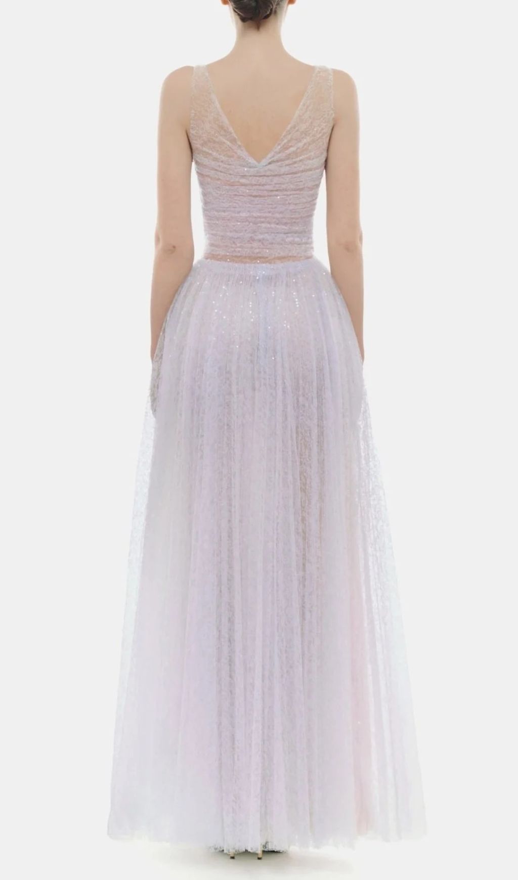 Josie Ethereal Lavender Sparkle Maxi Gown - V-Neck Tulle Dress