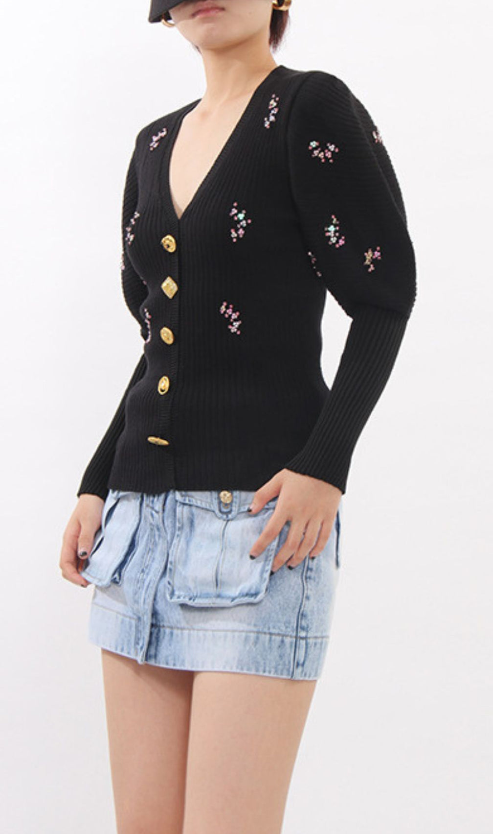 Ichiko Black Embellished Sweater