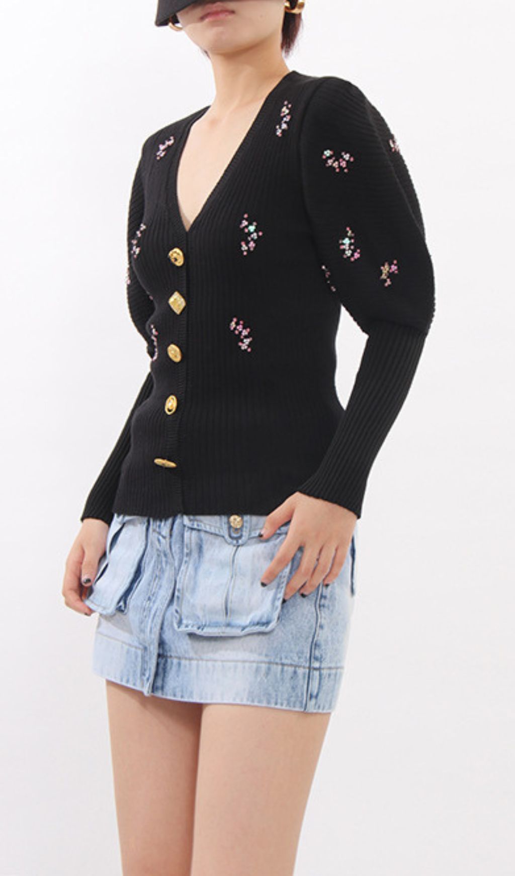 Ichiko Black Embellished Sweater