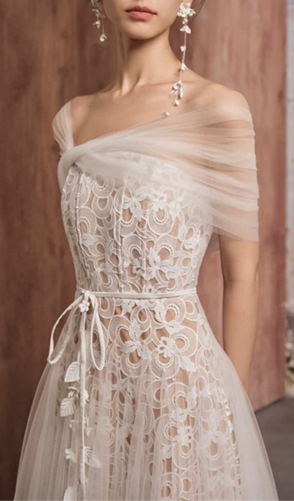 Evette White Mesh Lace Midi Dress