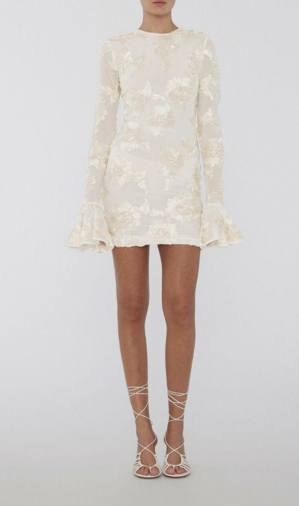 Arisa 3D Mesh Flower Mini Dress