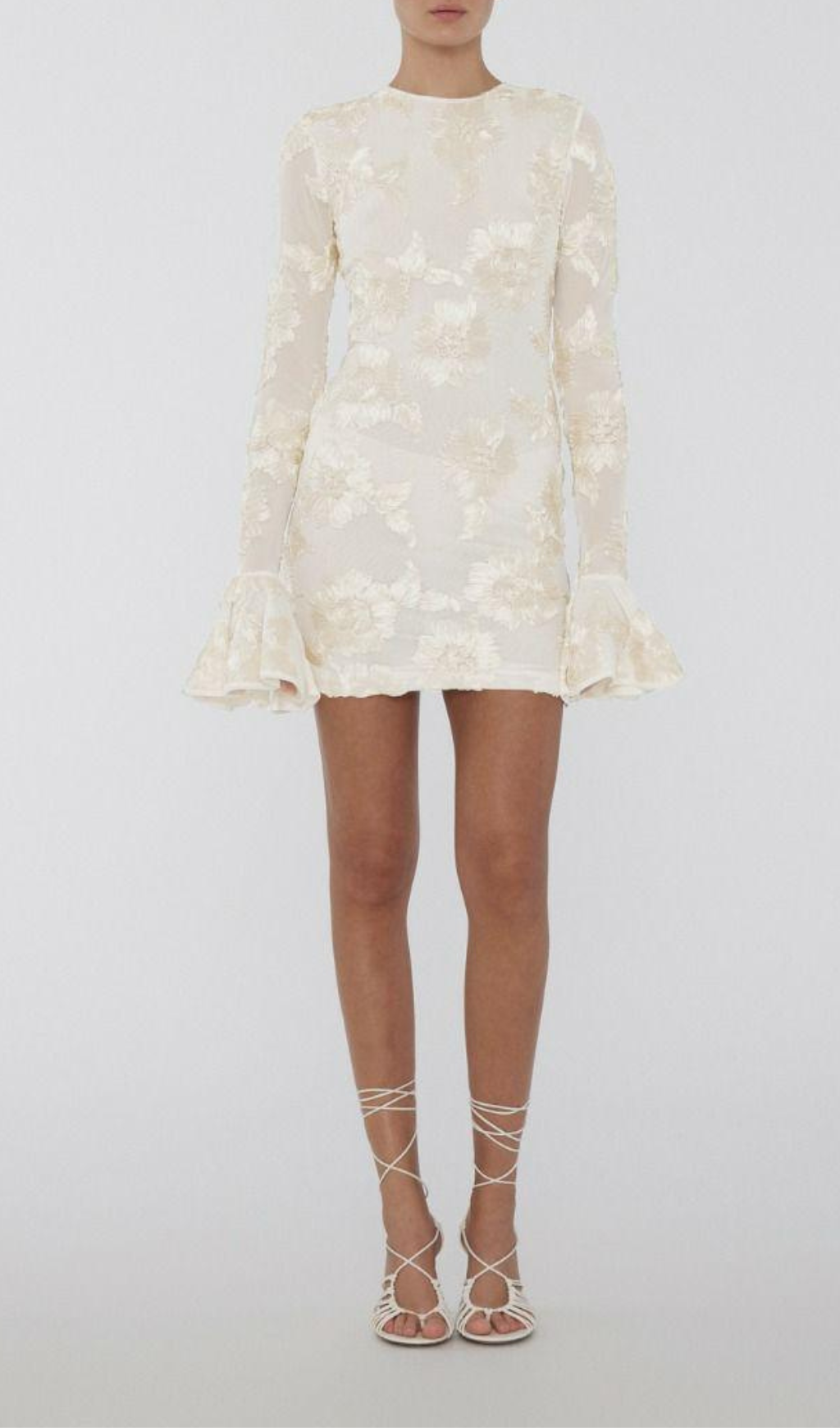 Arisa 3D Mesh Flower Mini Dress