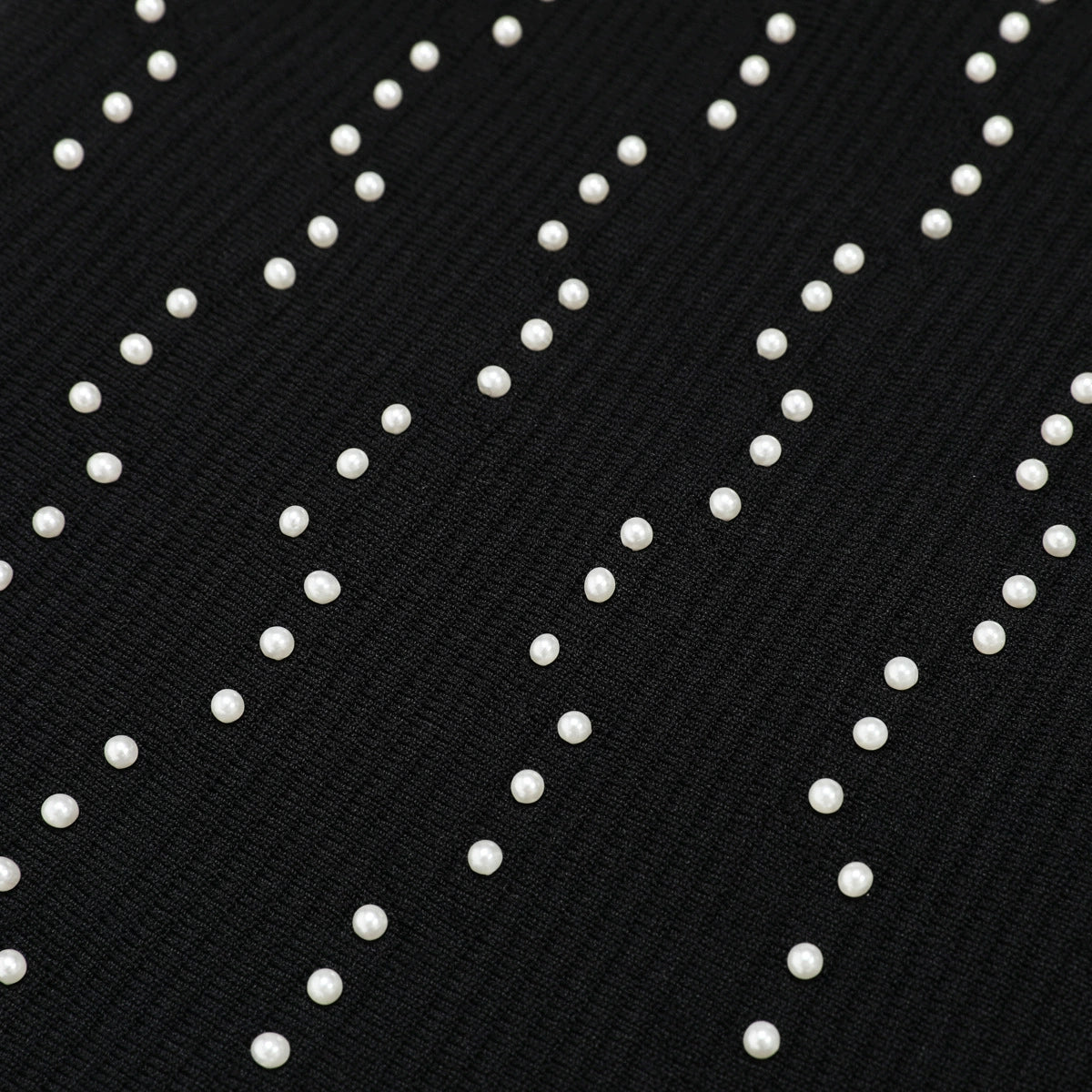 Kinneret Black Sleeveless Beaded Knit Mini Dress