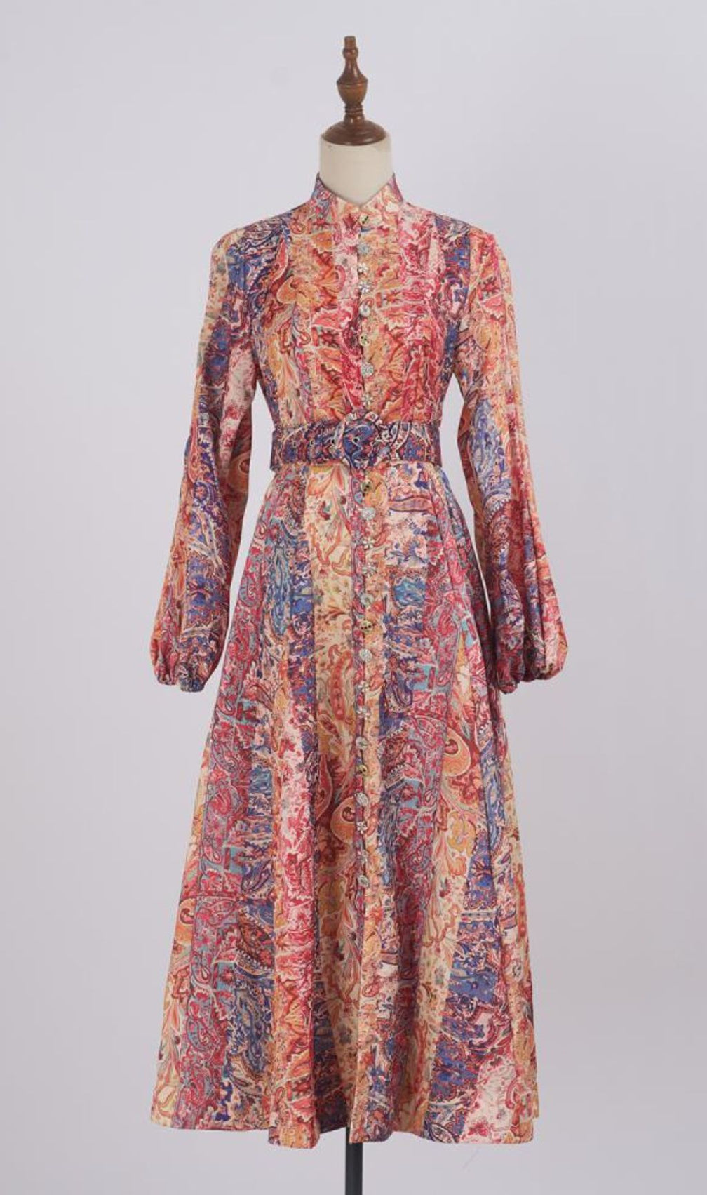 Glynis Printed Long Sleeve Midi Dress