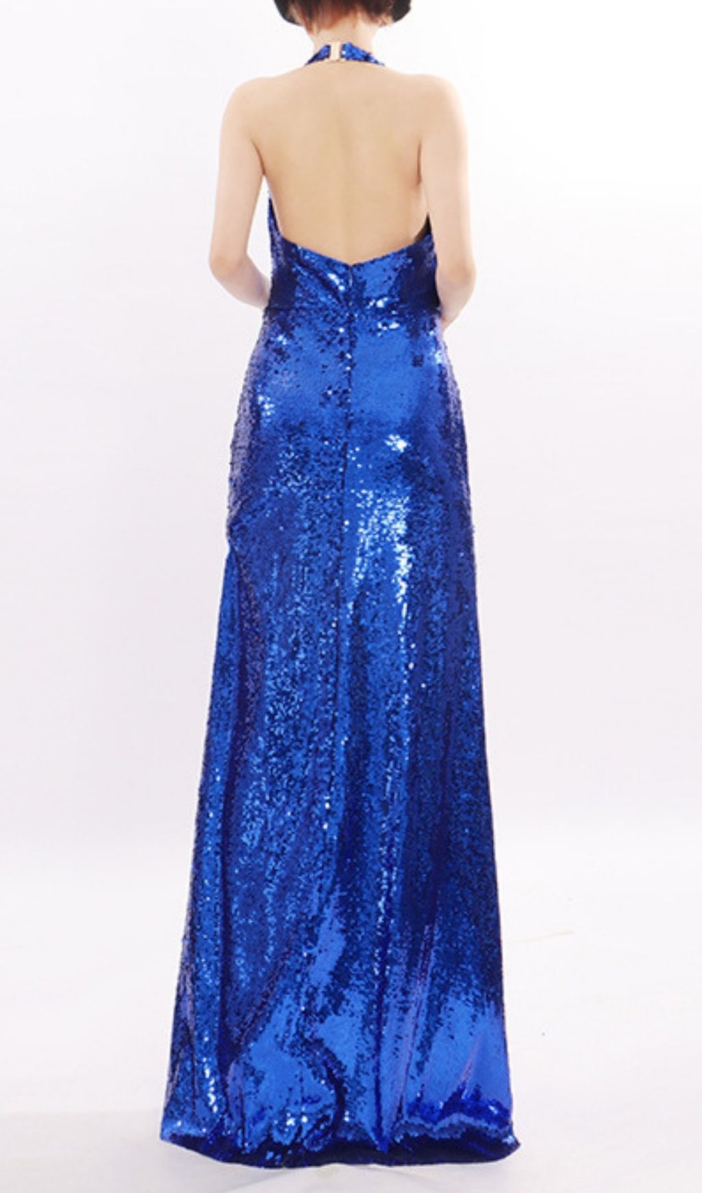 Kala Halter Sequin Maxi Dress: Dazzling Gold Gown for Galas & Black-Tie Events
