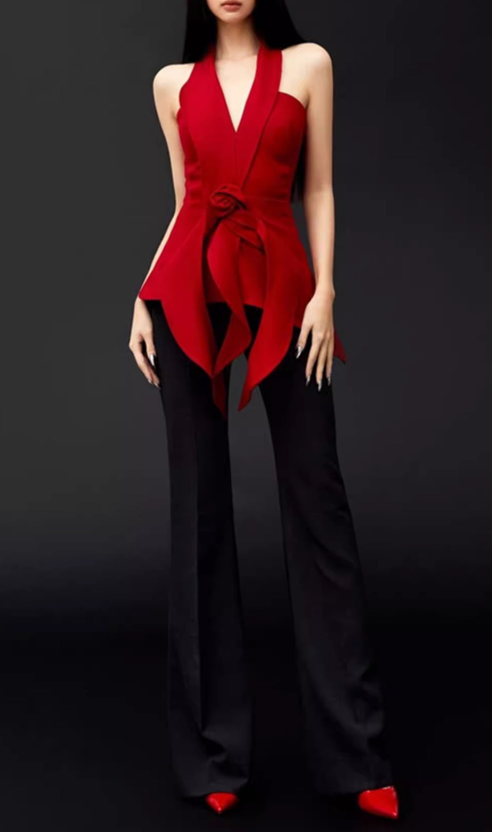 Edel Halter Flower Top