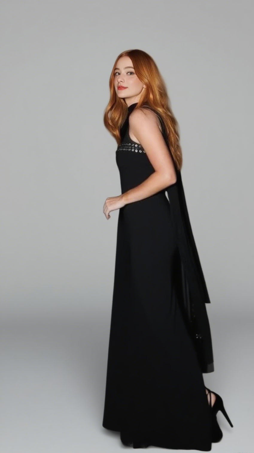 Halter Neck Lace Up Cut Out Maxi Dress in Black