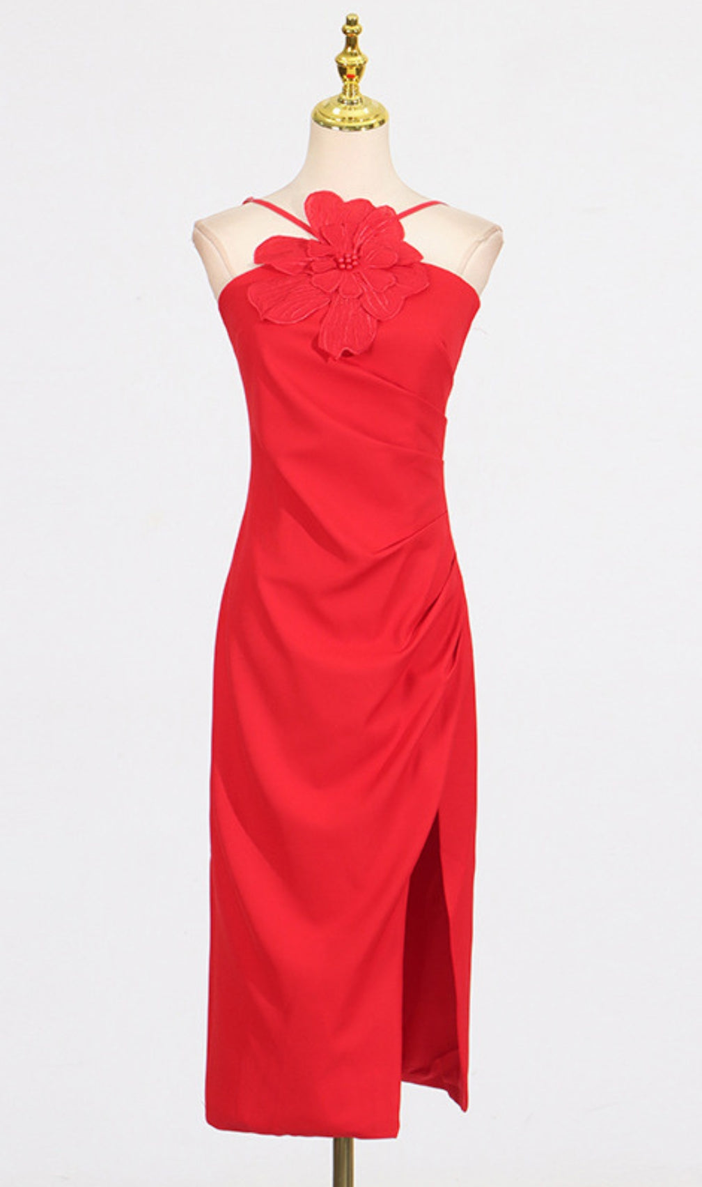 Darva Flower Halter Midi Dress