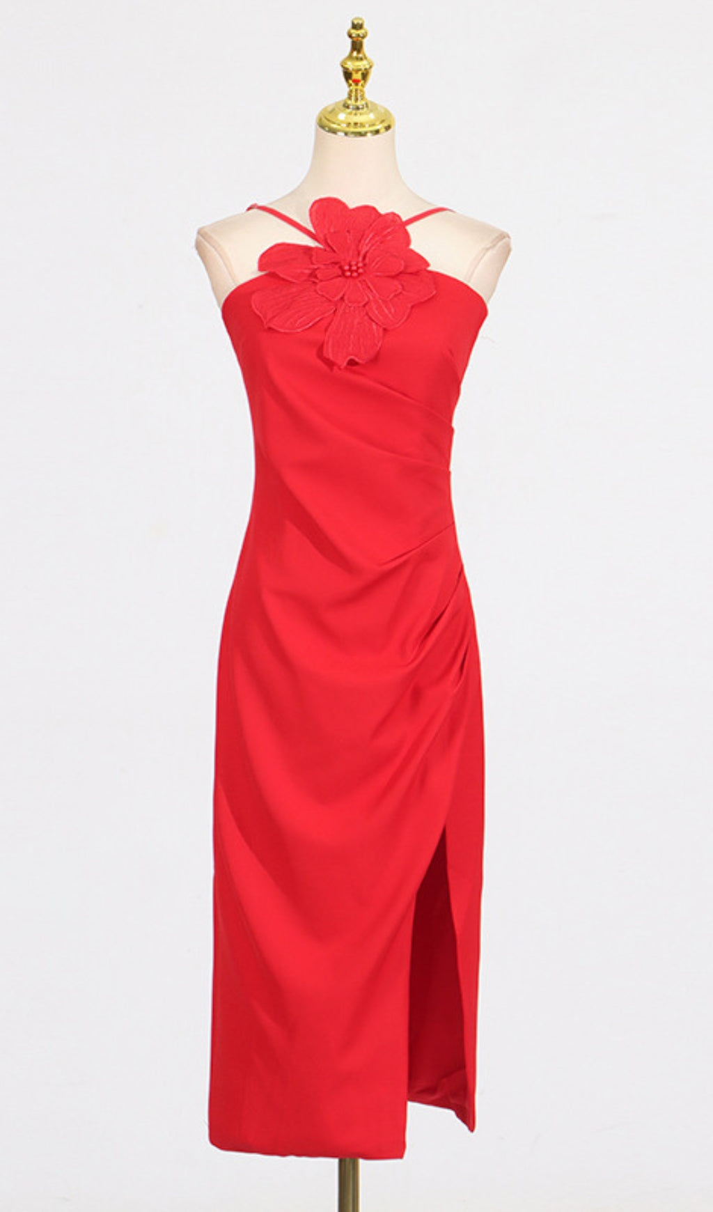 Darva Flower Halter Midi Dress