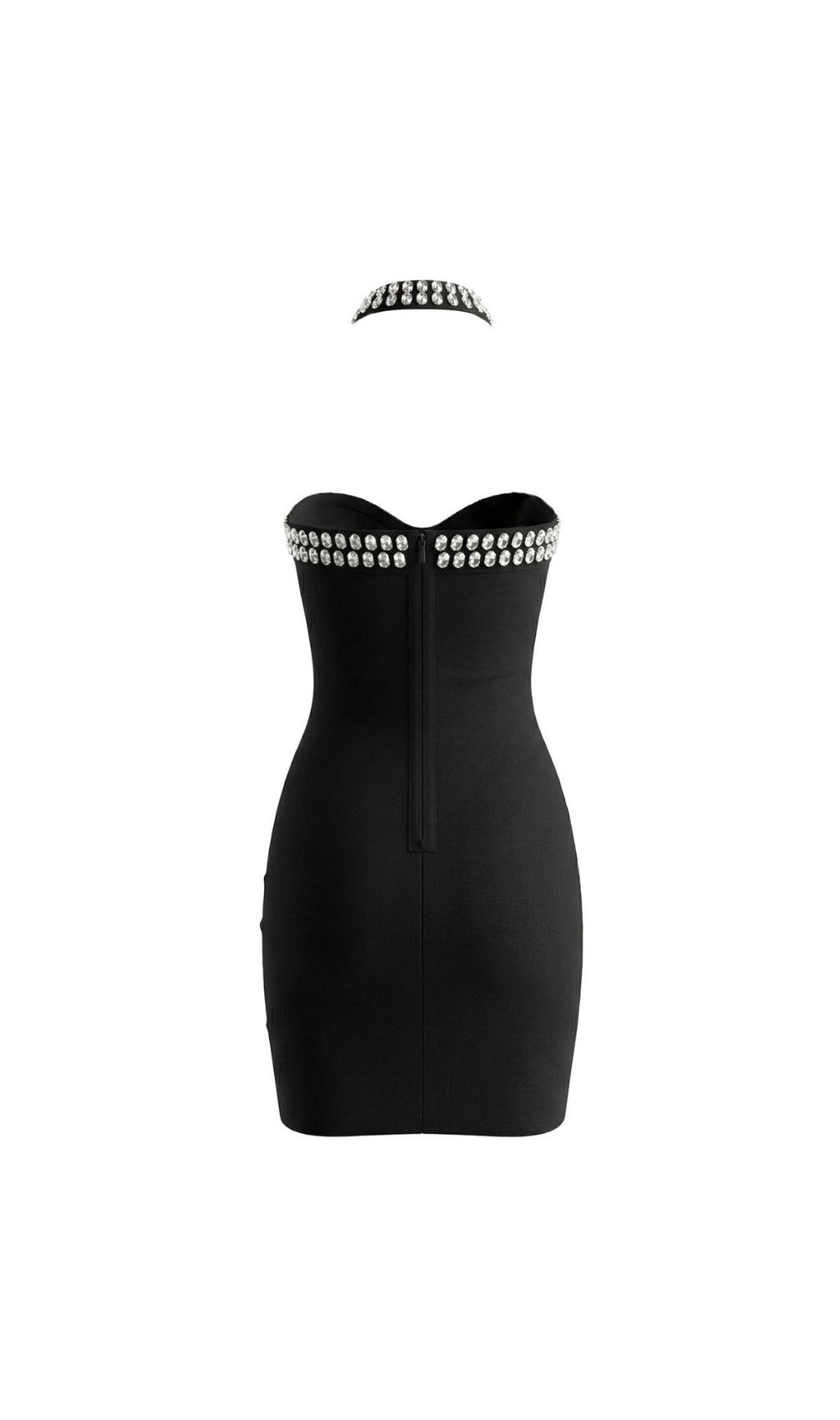 Keziah Dazzling Rhinestone Halter Bodycon Mini Dress