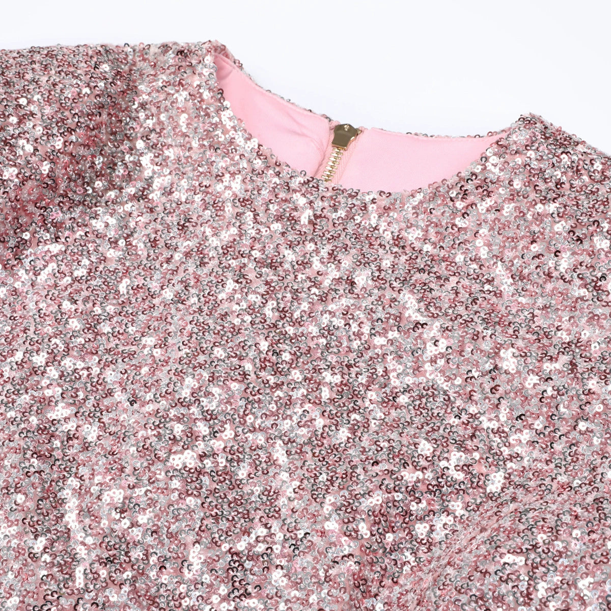 Kindred Pink Sequin Long Sleeve Mini Dress - Glamorous Party Style