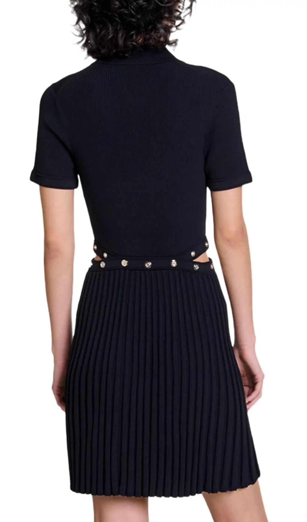 Ritourna Rib Knit Cut Out Mini Dress