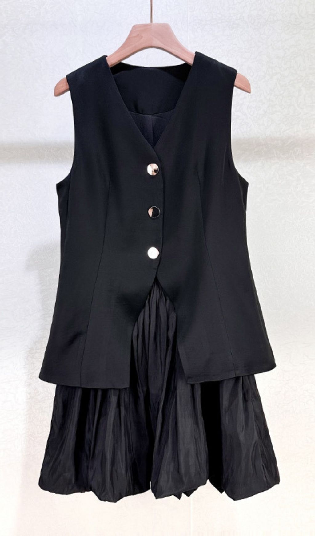 Nilda Chic Sleeveless Vest Bodice Bubble Mini Dress | Modern & Elegant