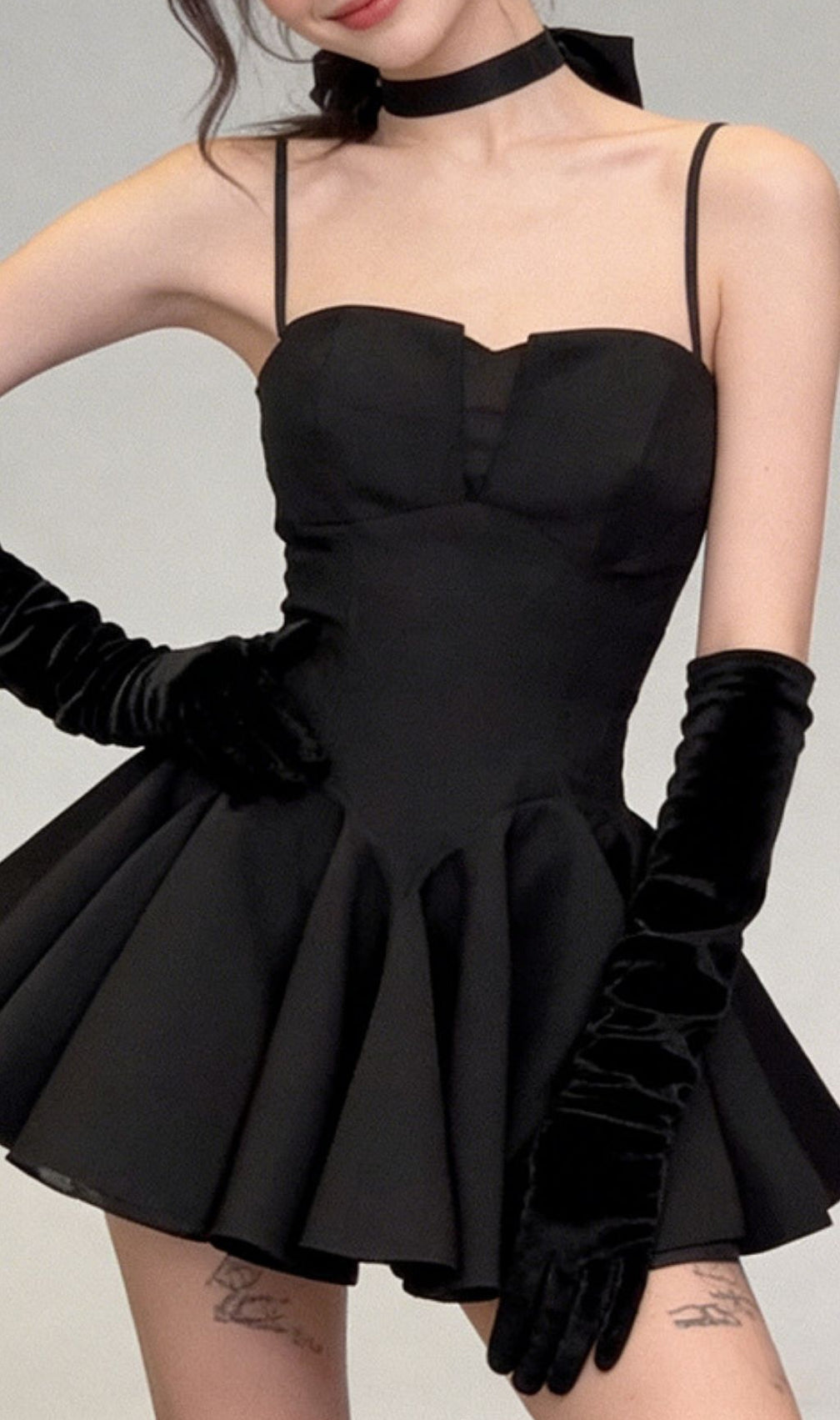 The Keres Allure Strappy Mini Dress | Elegant Black LBD for Women