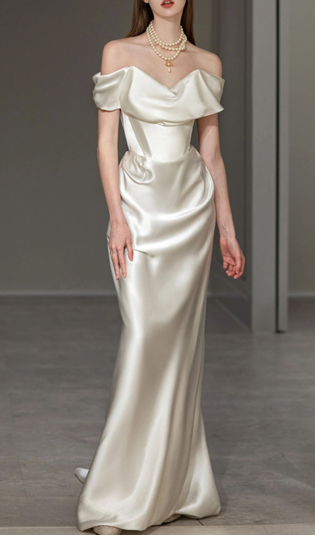 Carmiya Satin Off-Shoulder Wedding Dress