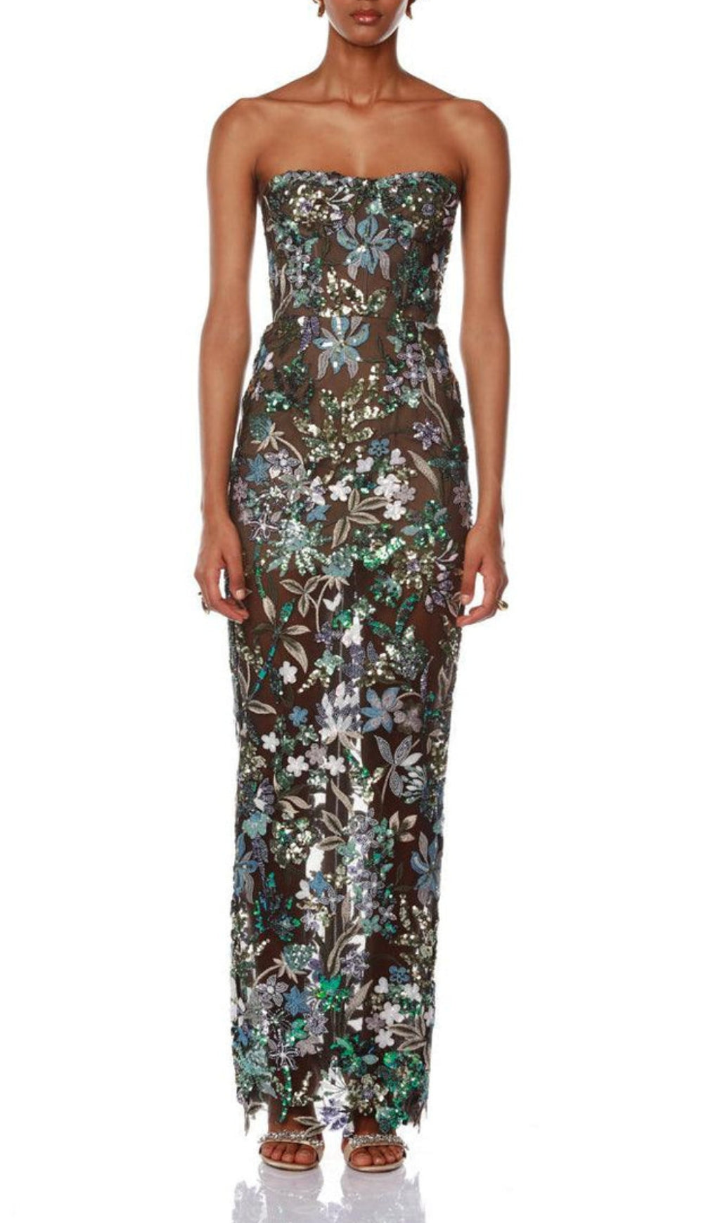 Azul Strapless Sequin Maxi Dress