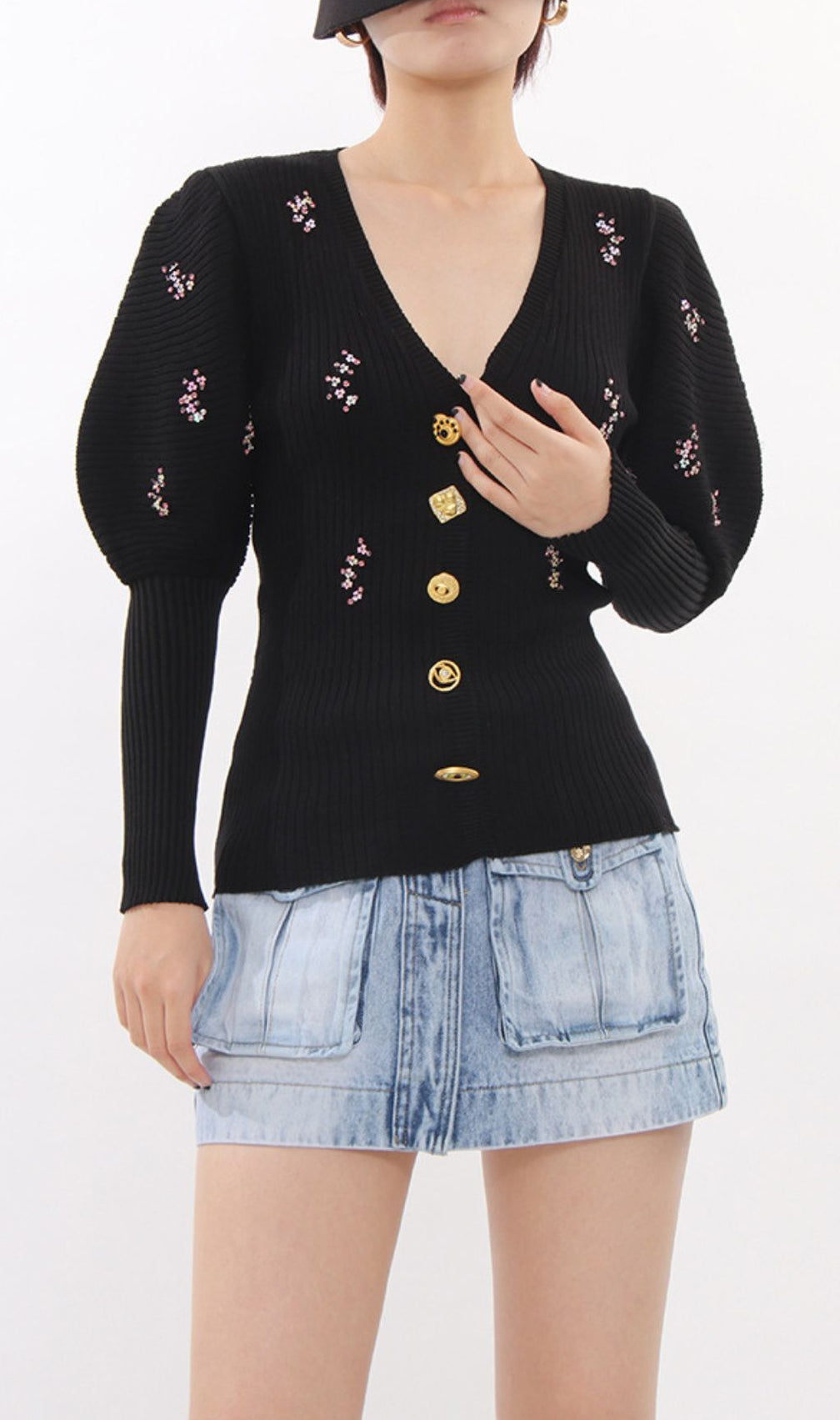 Ichiko Black Embellished Sweater