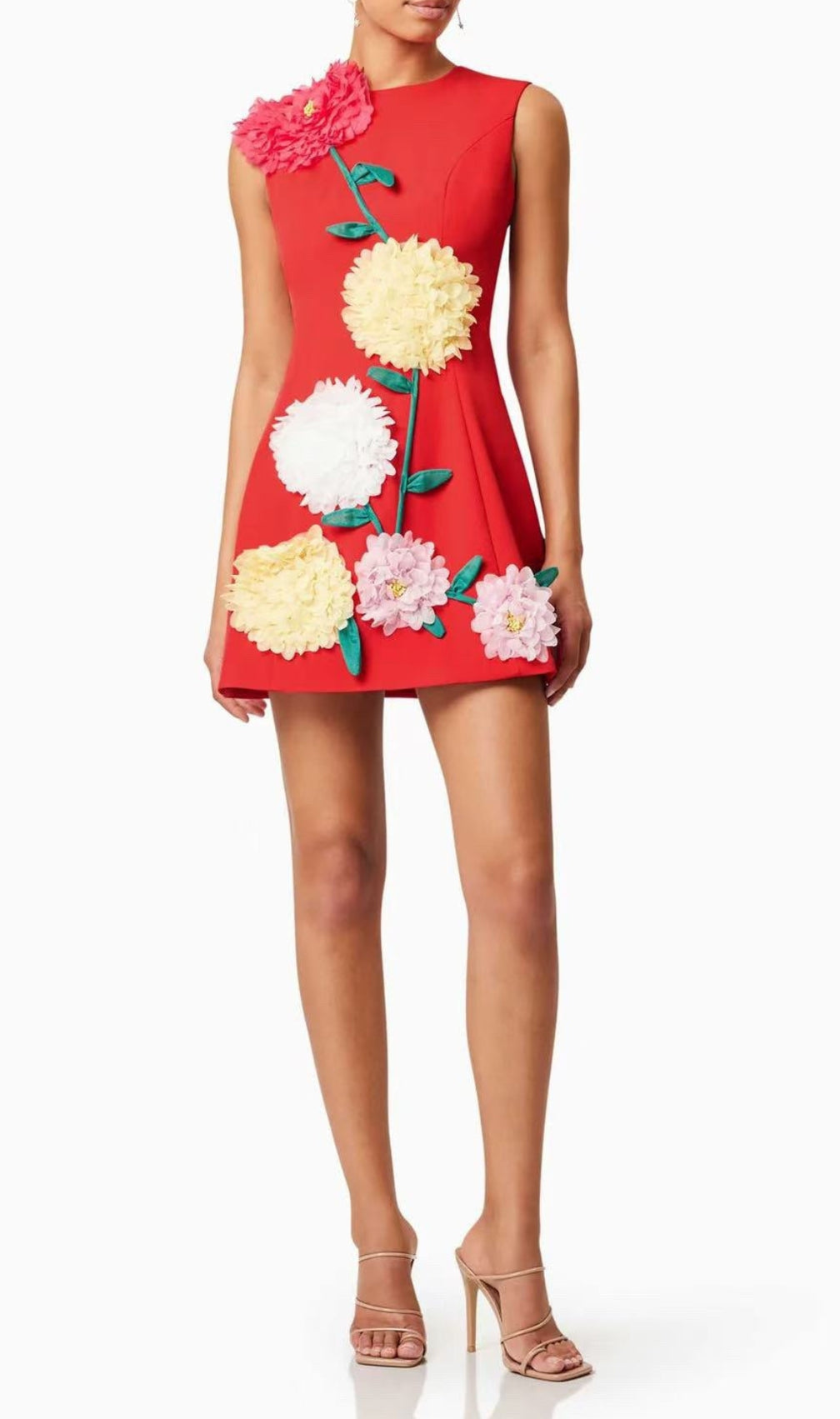 Erica Red Flower Mini Dress