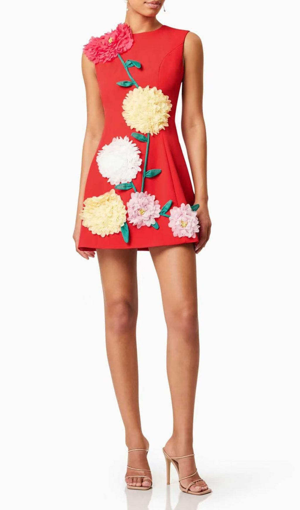 Erica Red Flower Mini Dress
