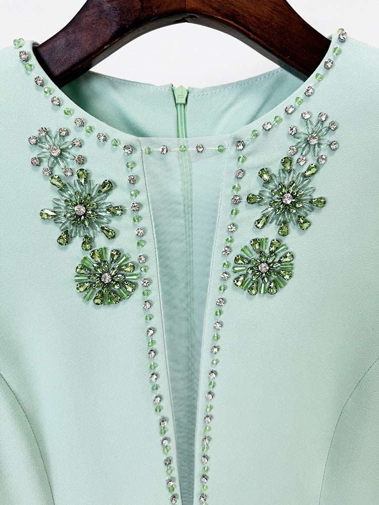 Glaucia Mint Embellished Maxi Dress