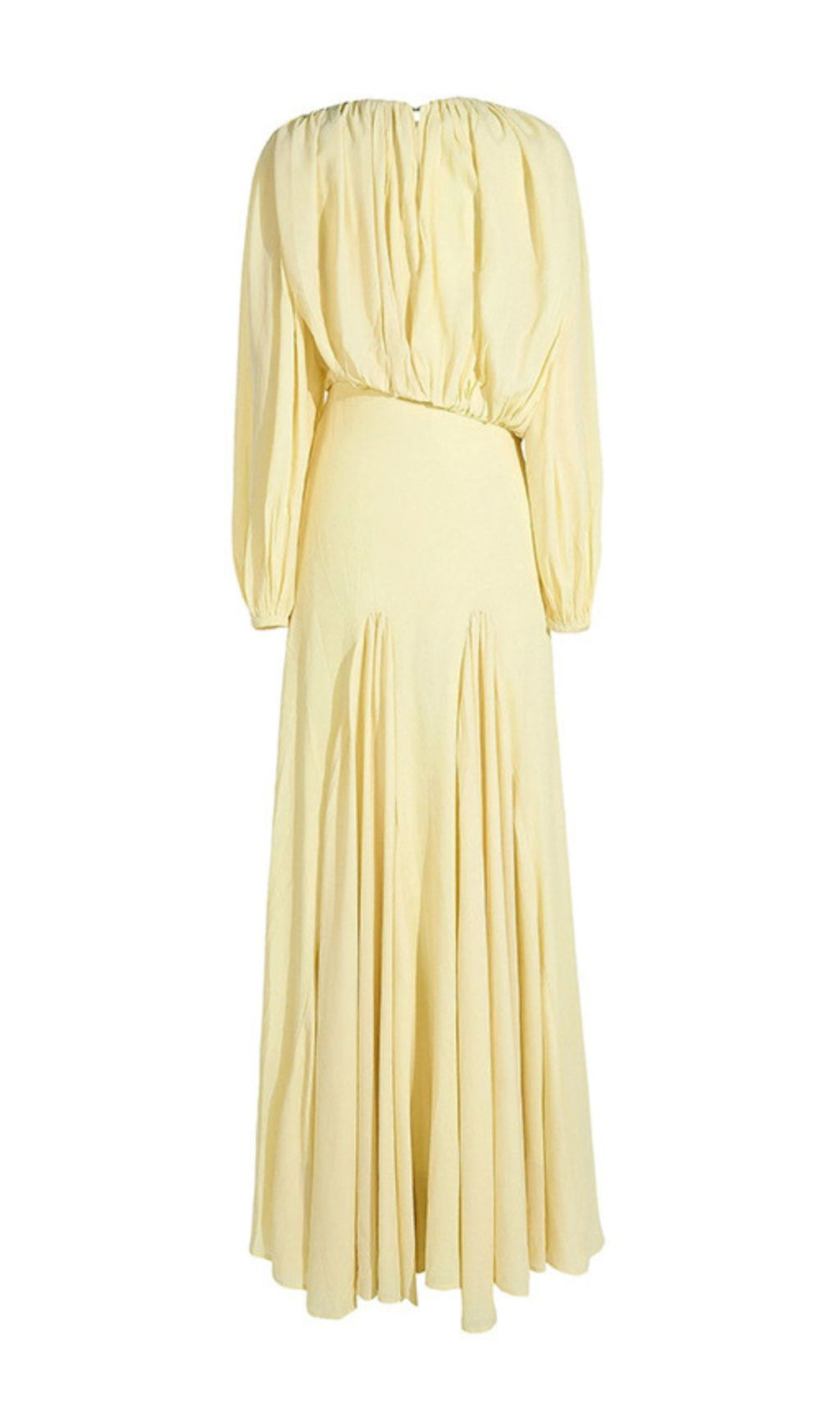 Jimena Yellow Pleated Maxi Dress | Elegant Long Sleeve Gown