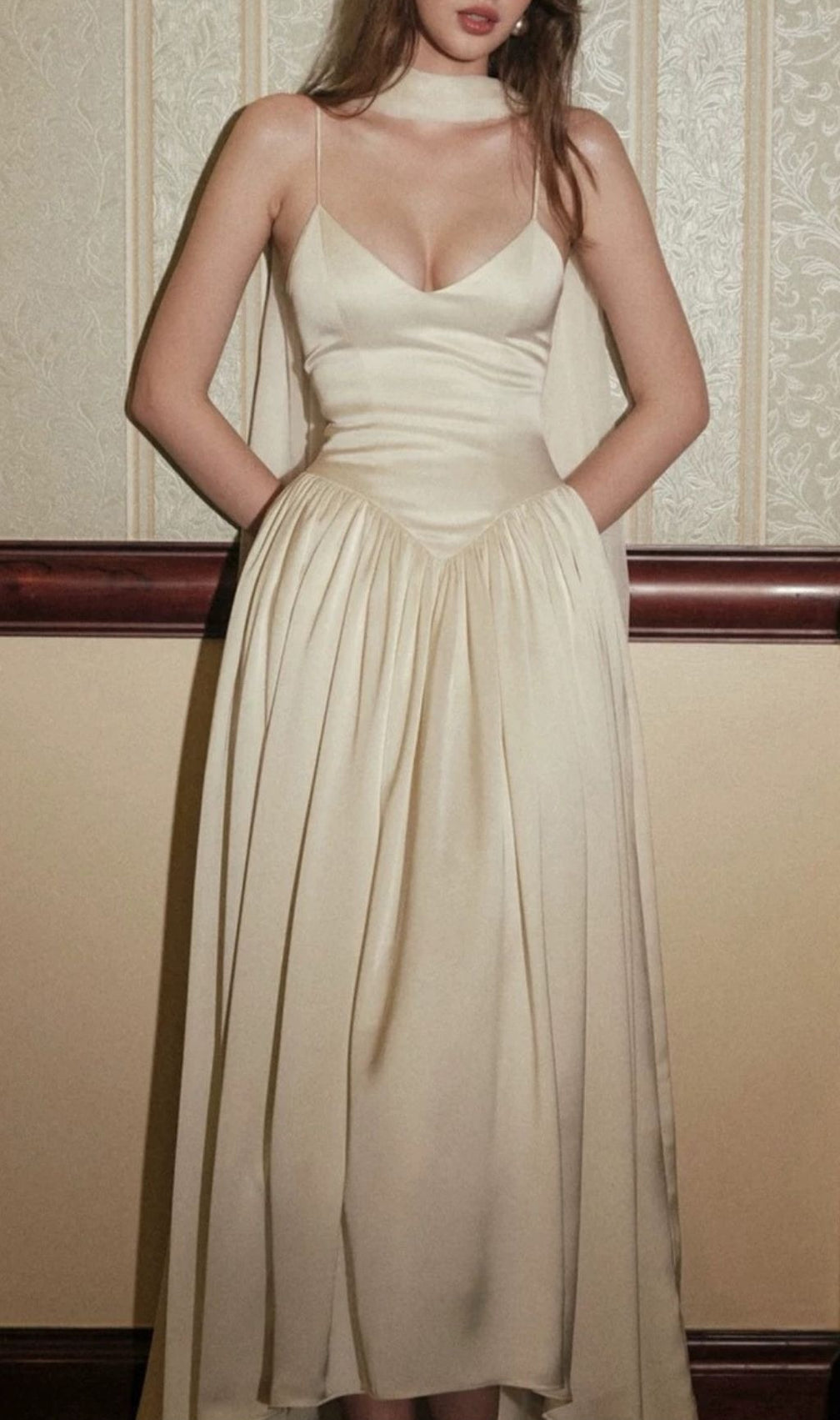 Korey Ivory Strappy Maxi Dress