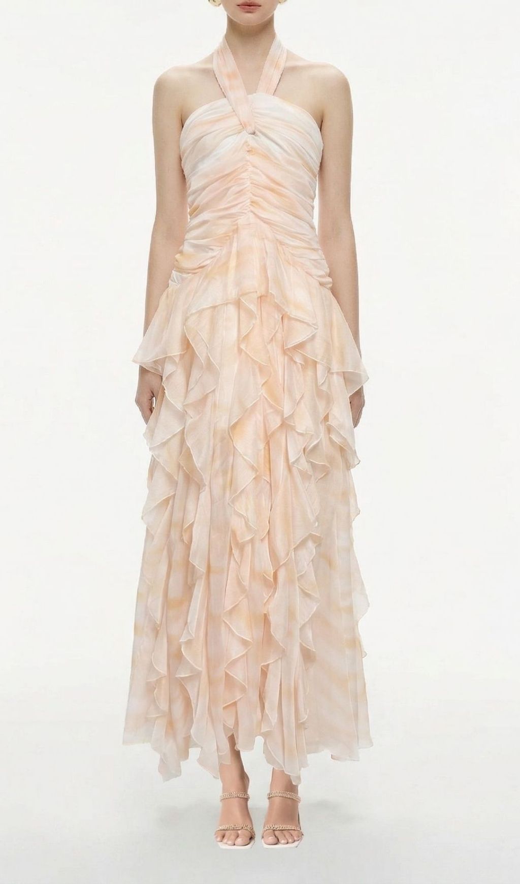 Kaylee Halter Ruffle Maxi Dress | Ethereal Flow for Beach Weddings & Summer Soirées