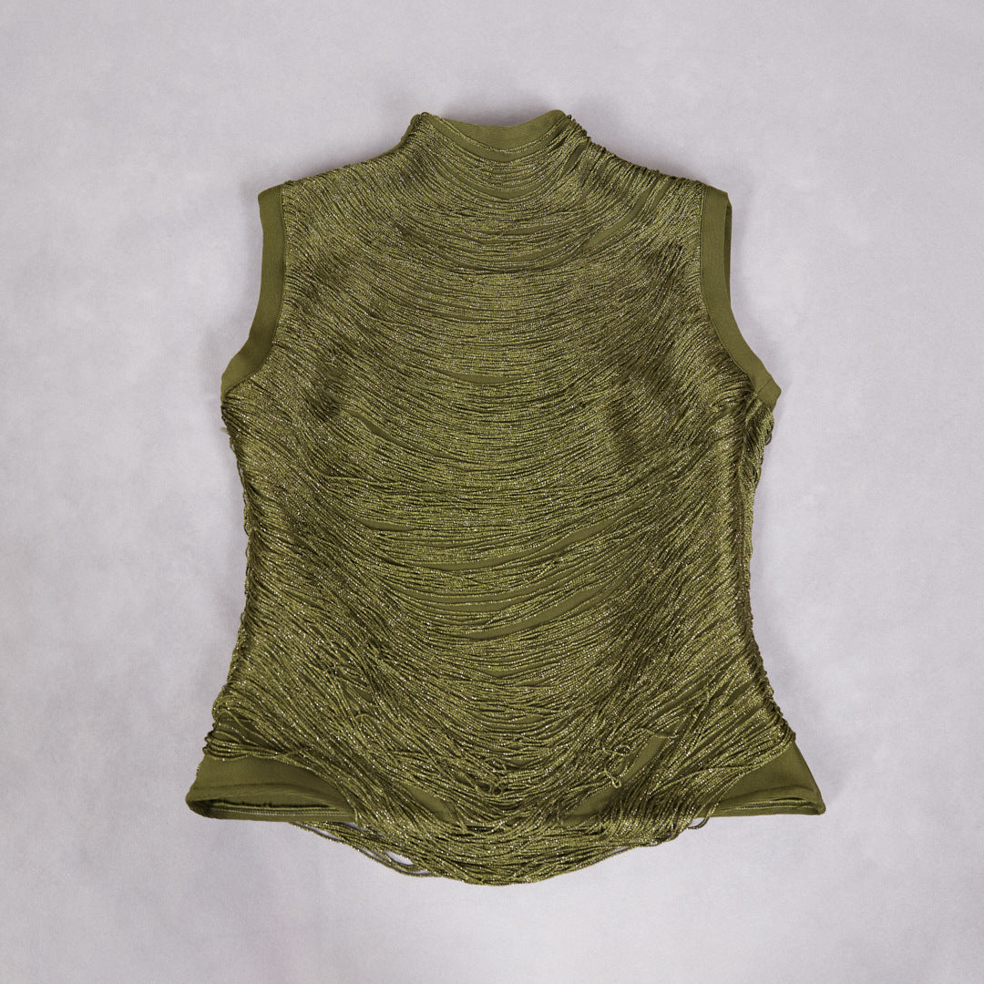 Horatia Tassel Two-Piece Set | Elegant Textured Satin Ensemble