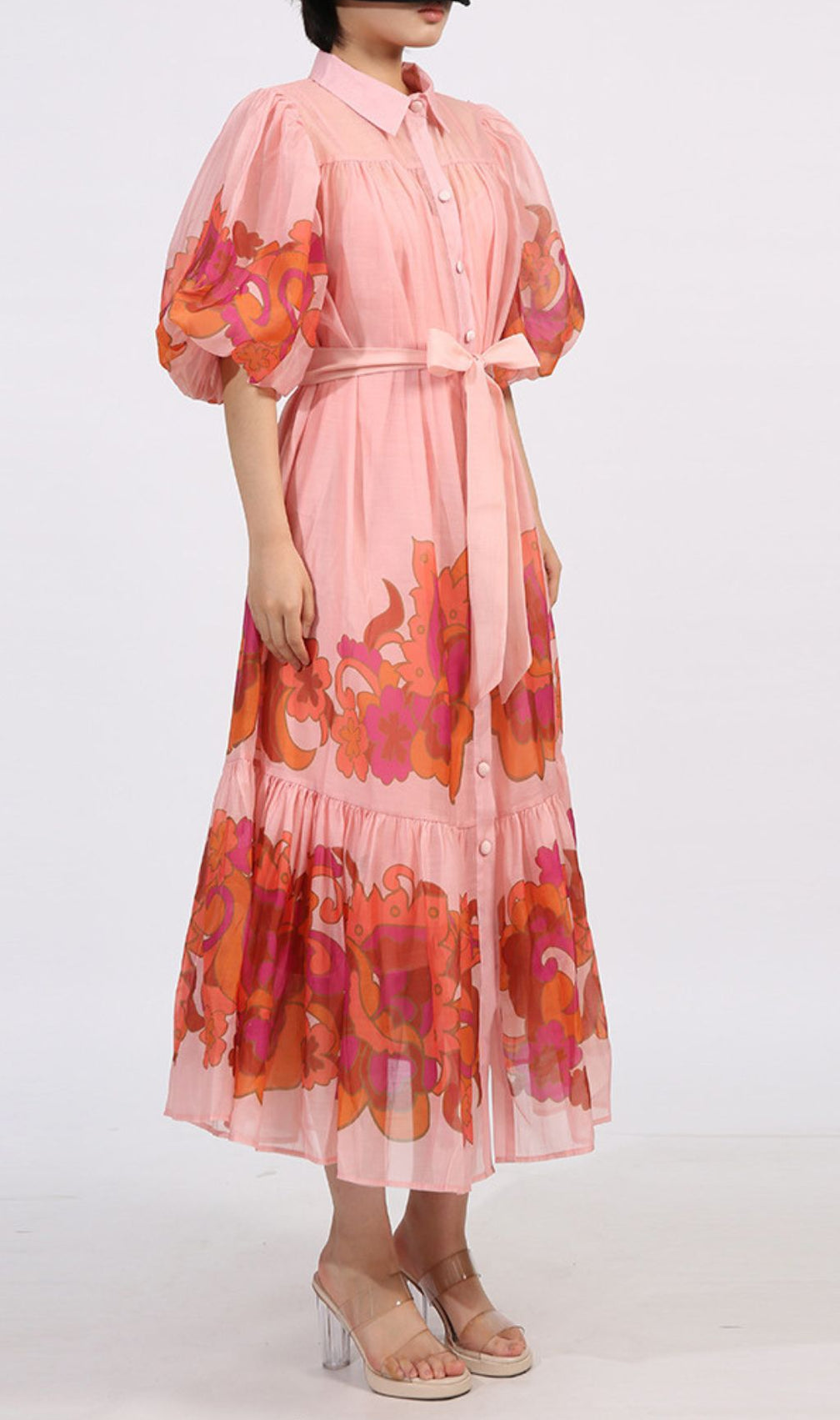 Gertraud Printed Puff-Sleeve Midi Dress