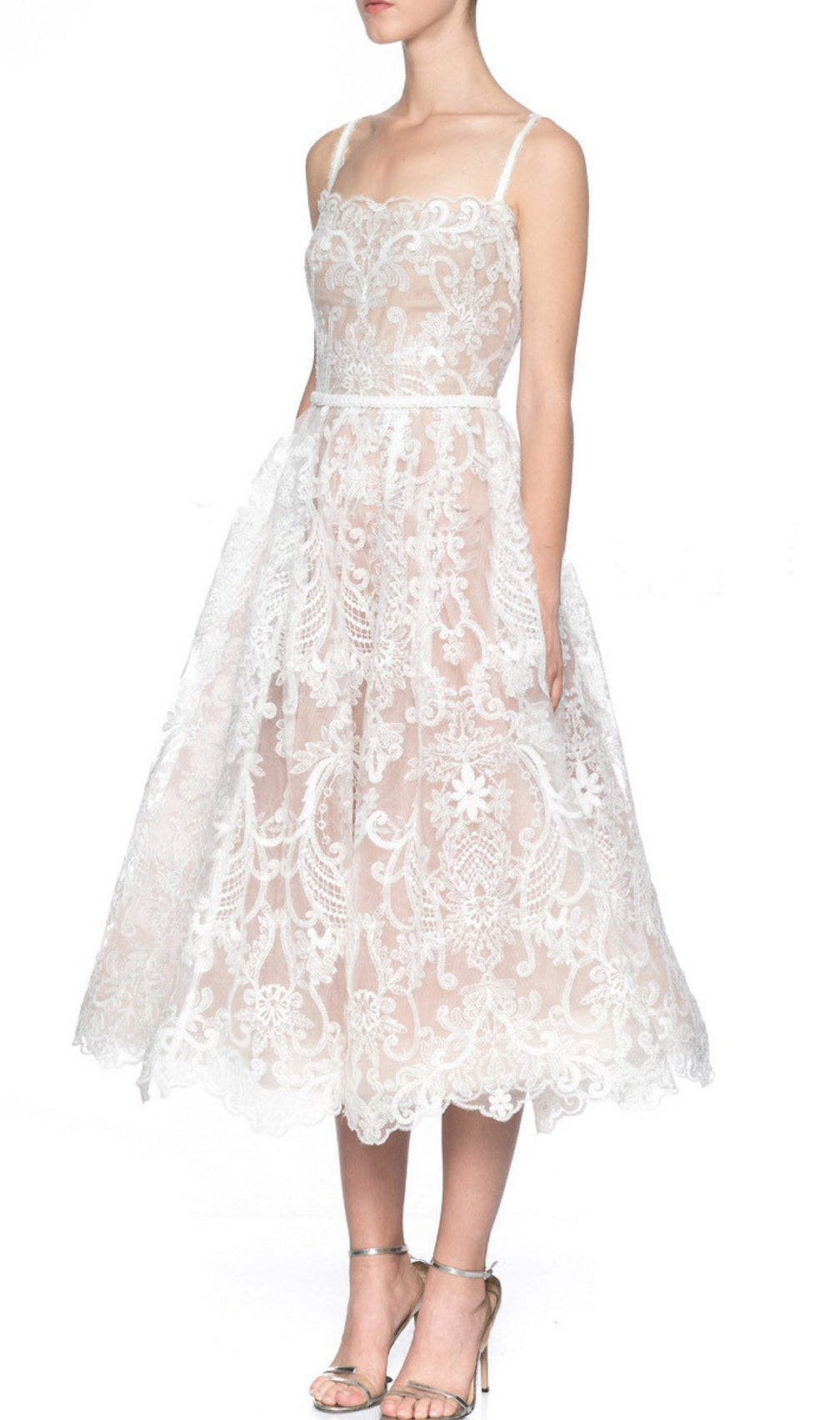 Anouck Lace Embroidery Midi Dress