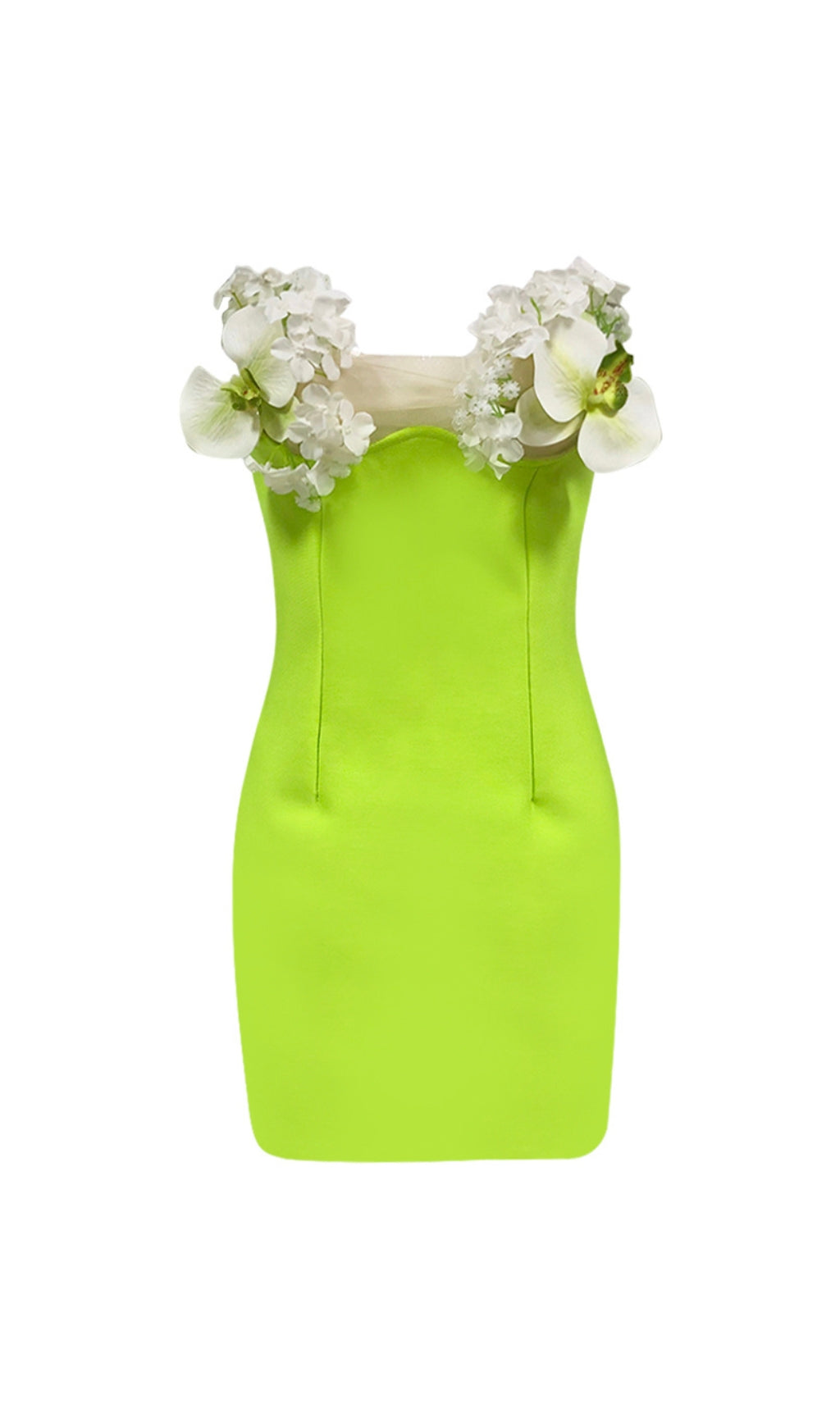 Burleigh Green Flower Mini Bandage Dress