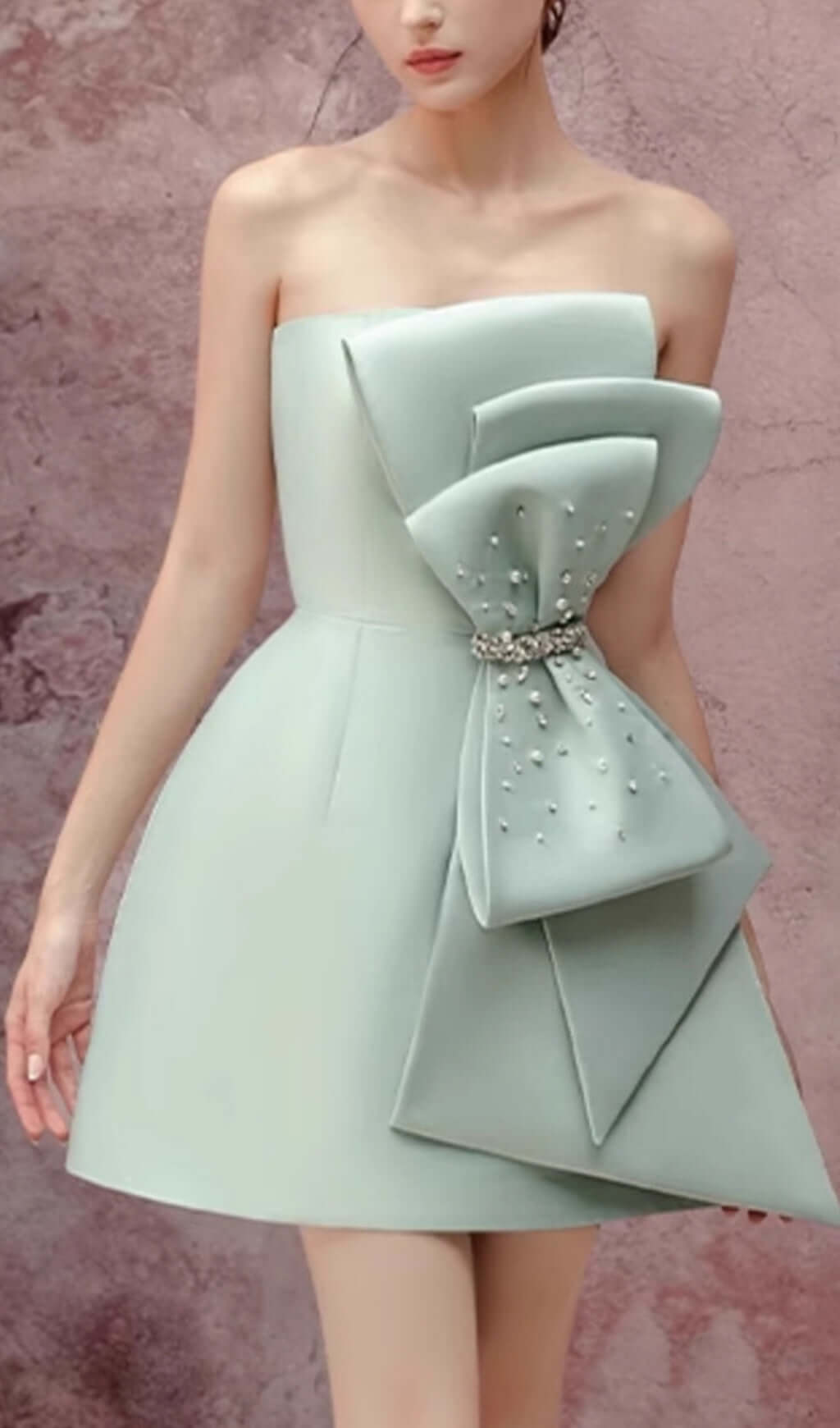 Arihi Mint Bow Mini Dress