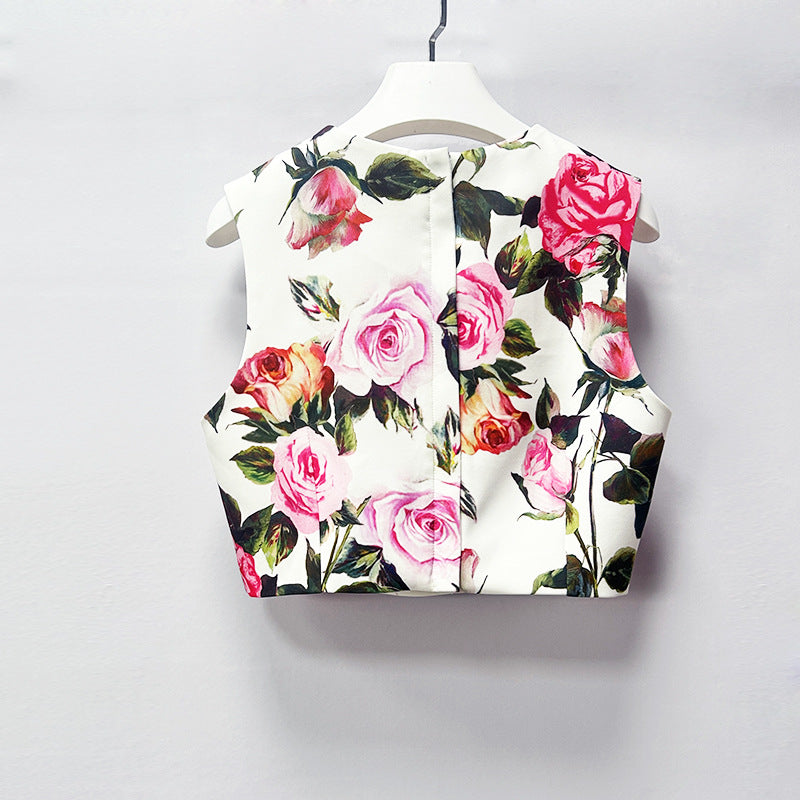 Geo Flower Printed Two-Piece Set