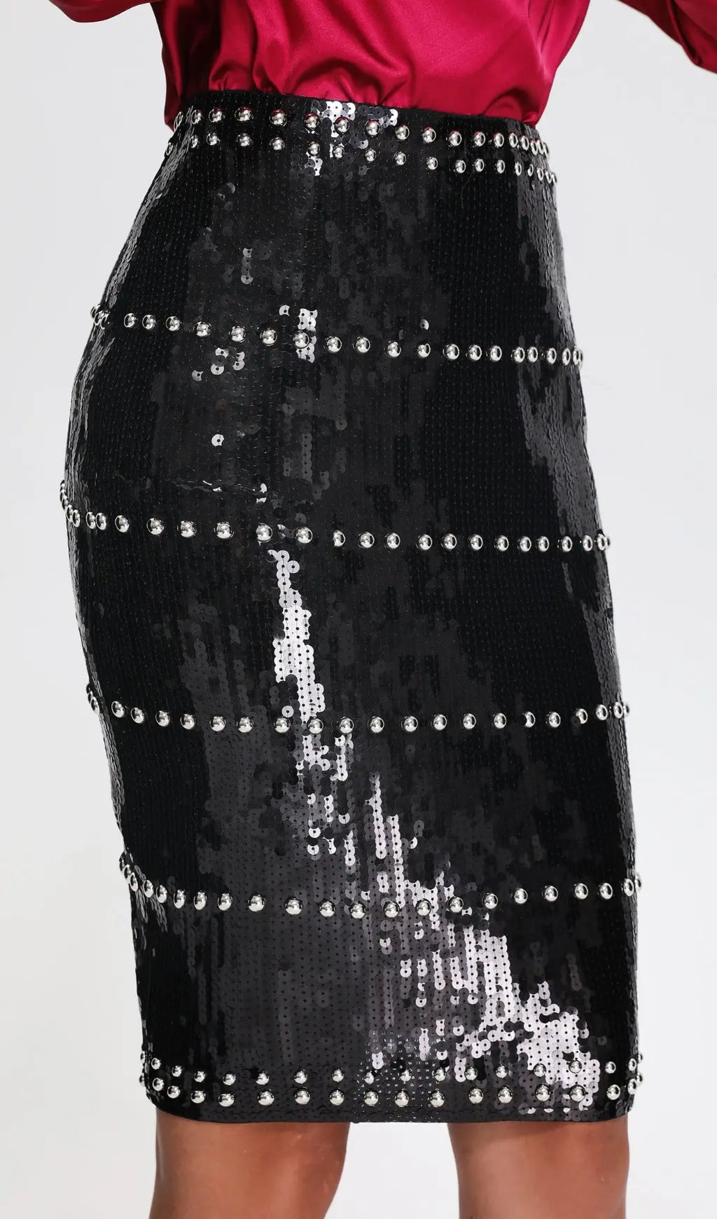 Black Sequin Pearl Skirt